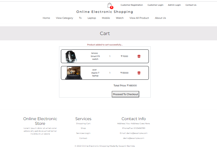 Cart Page