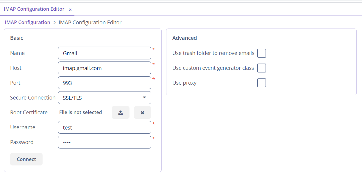 IMAP Configuration Editor