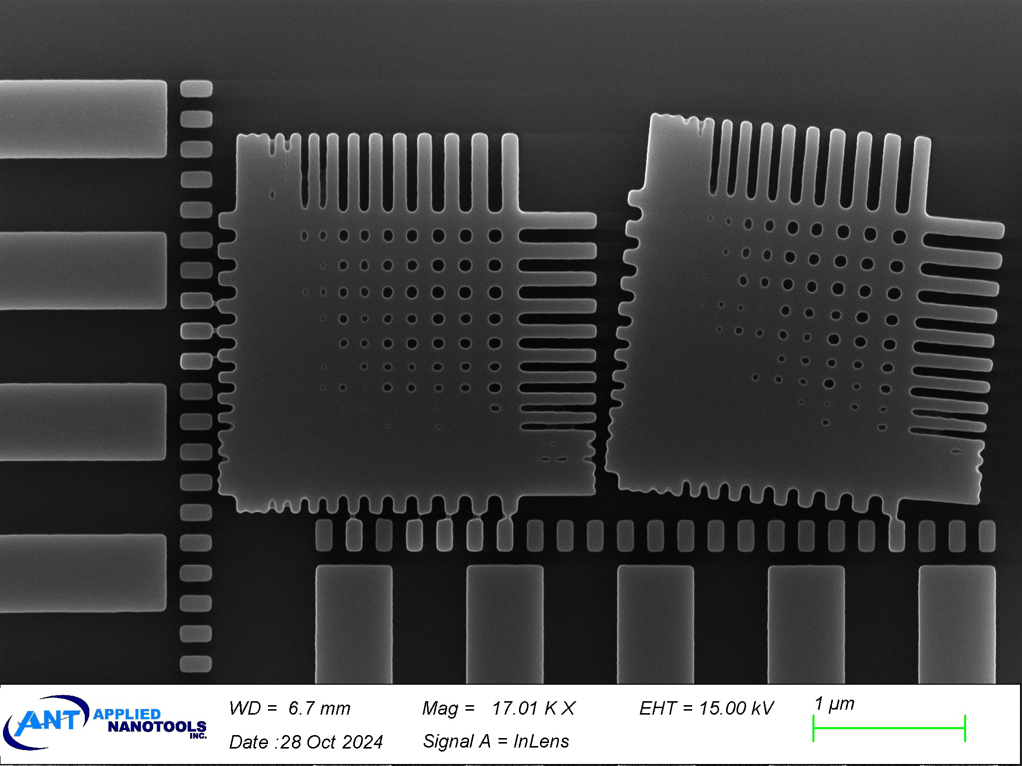 SEM image – lithgraphy test structure