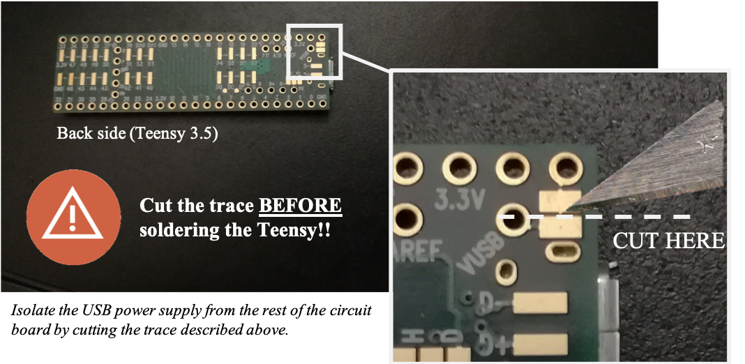 Warning cut VUSB trace