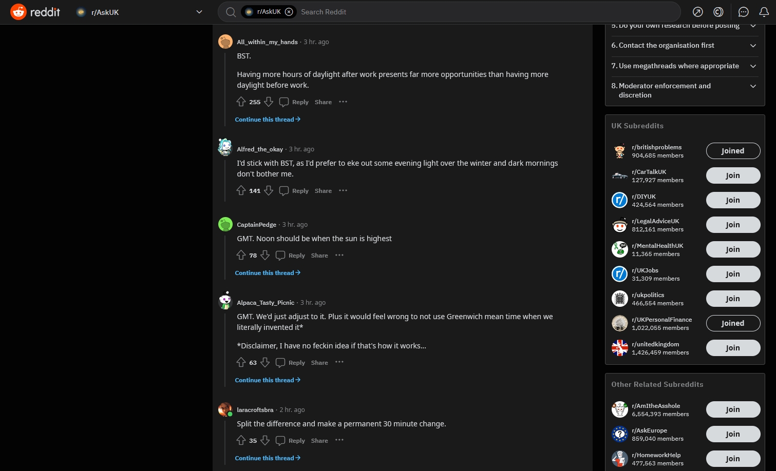 Reddit thread with the extension active showing only parent comments