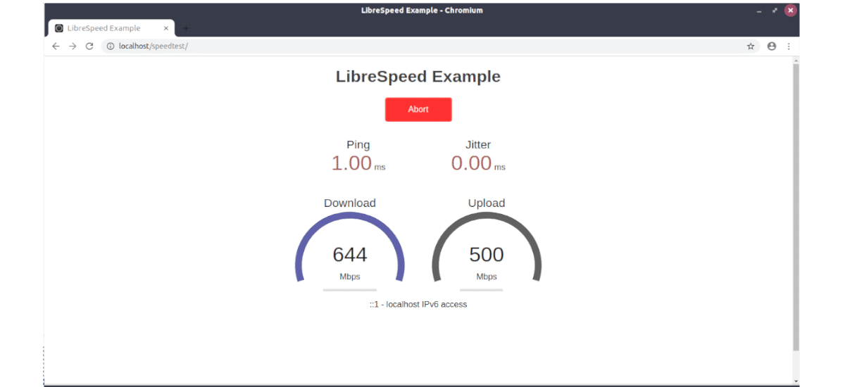 Screenshot of LibreSpeed