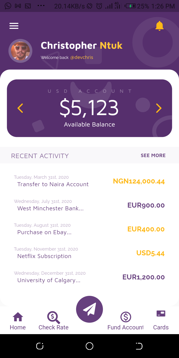 Account Screen