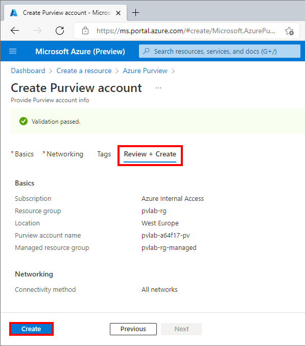 Create Purview Account