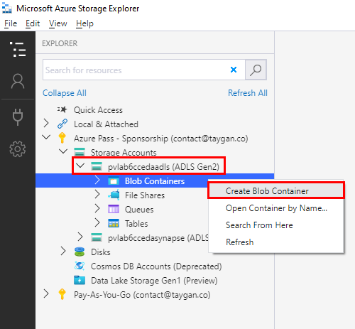 Create Blob Container