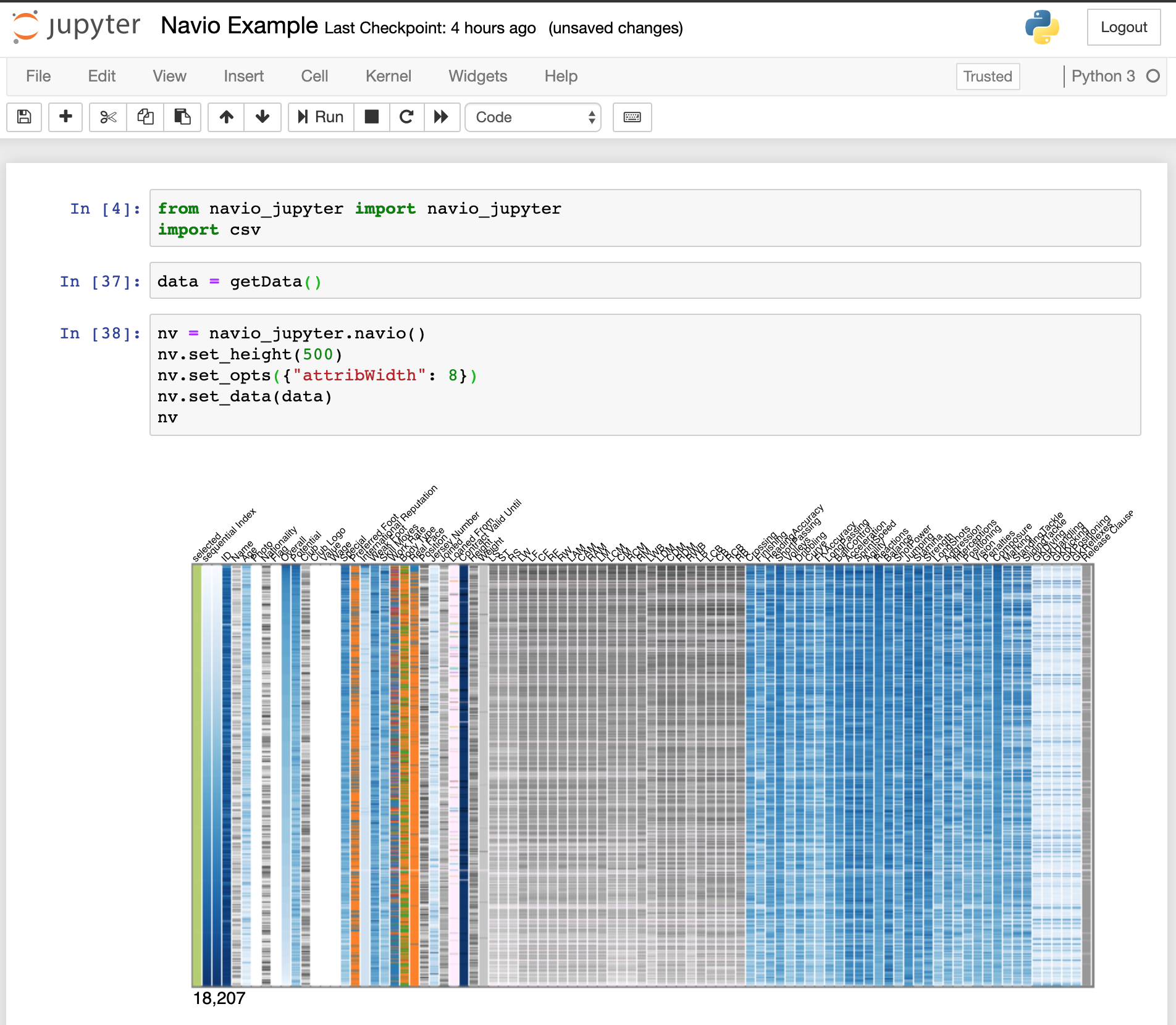 Navio Jupyter Notebooks