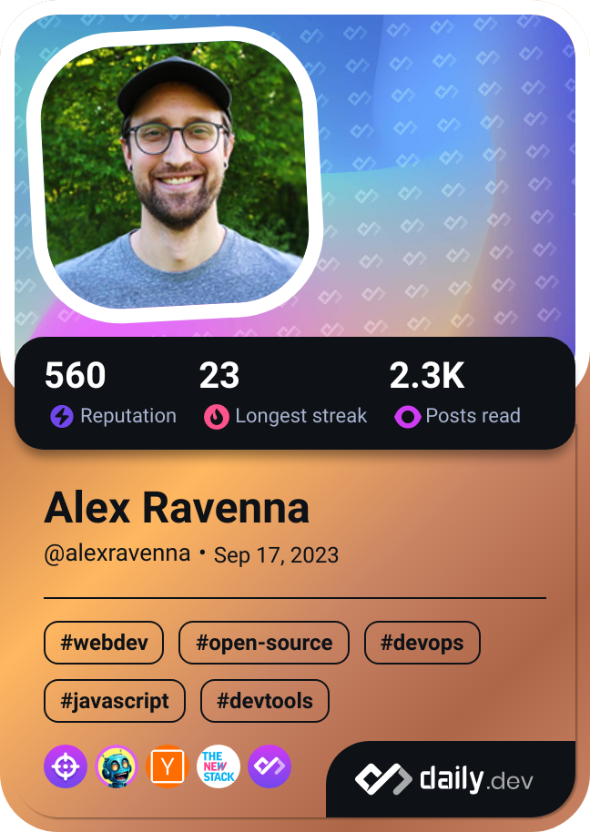 Alex Ravenna's Dev Card