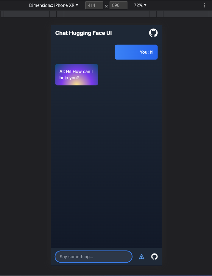 Screenshot of the Chatbot