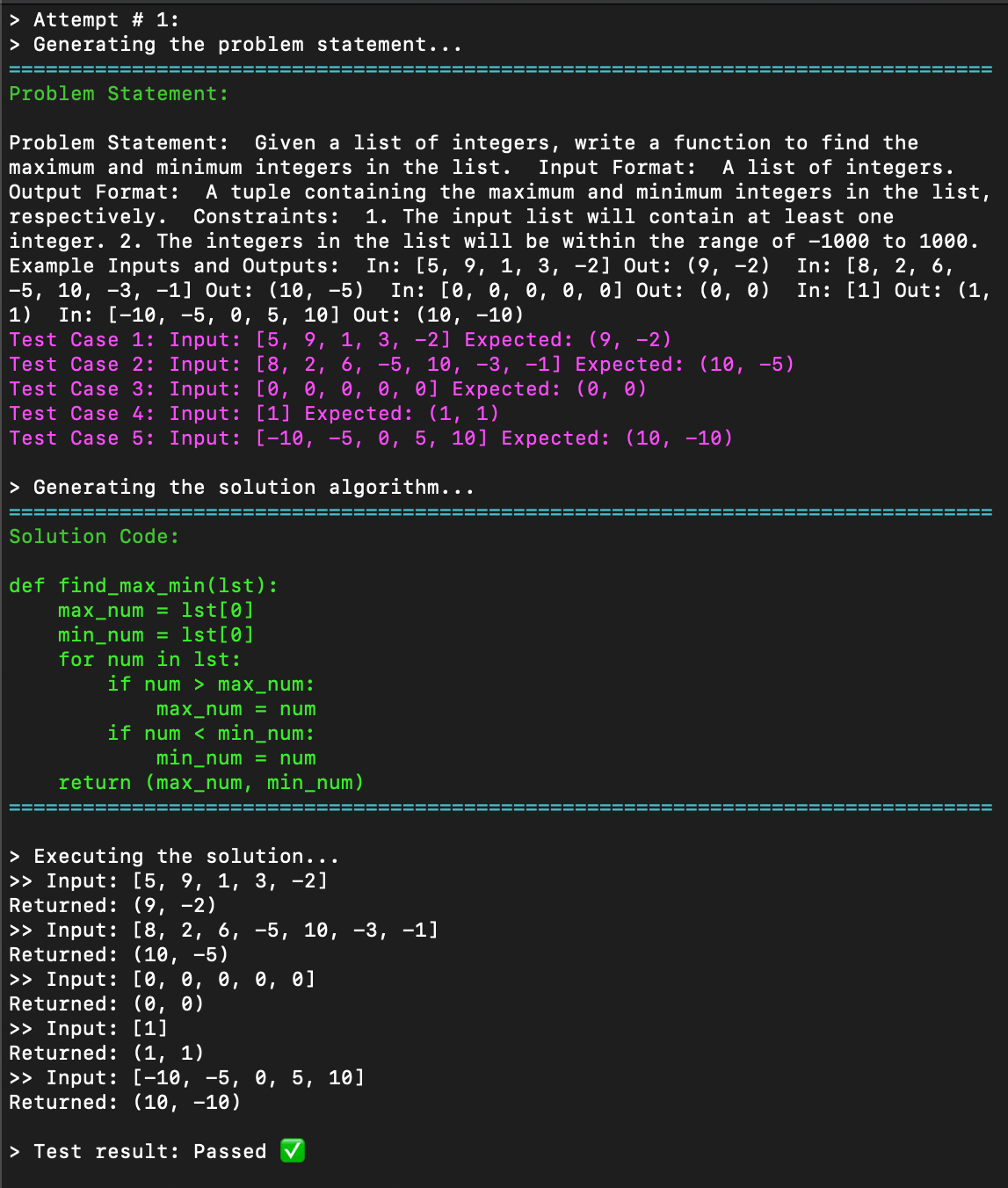 gpt-coder running in the terminal