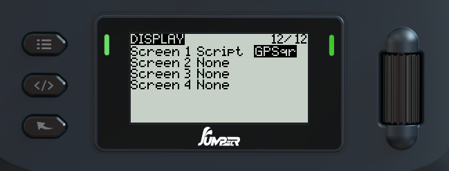 Screenshot of the screens settings