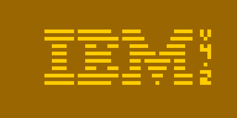 IBM logo, shown on the display