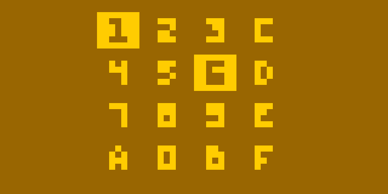 The Ex9E keypad test, when pressing keys 1 and 6