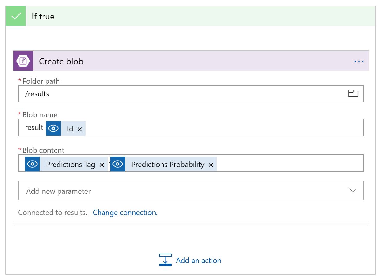 Azure Blob Storage results options