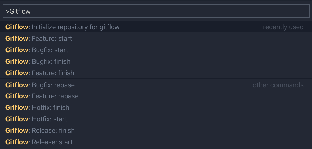 gitflow commands