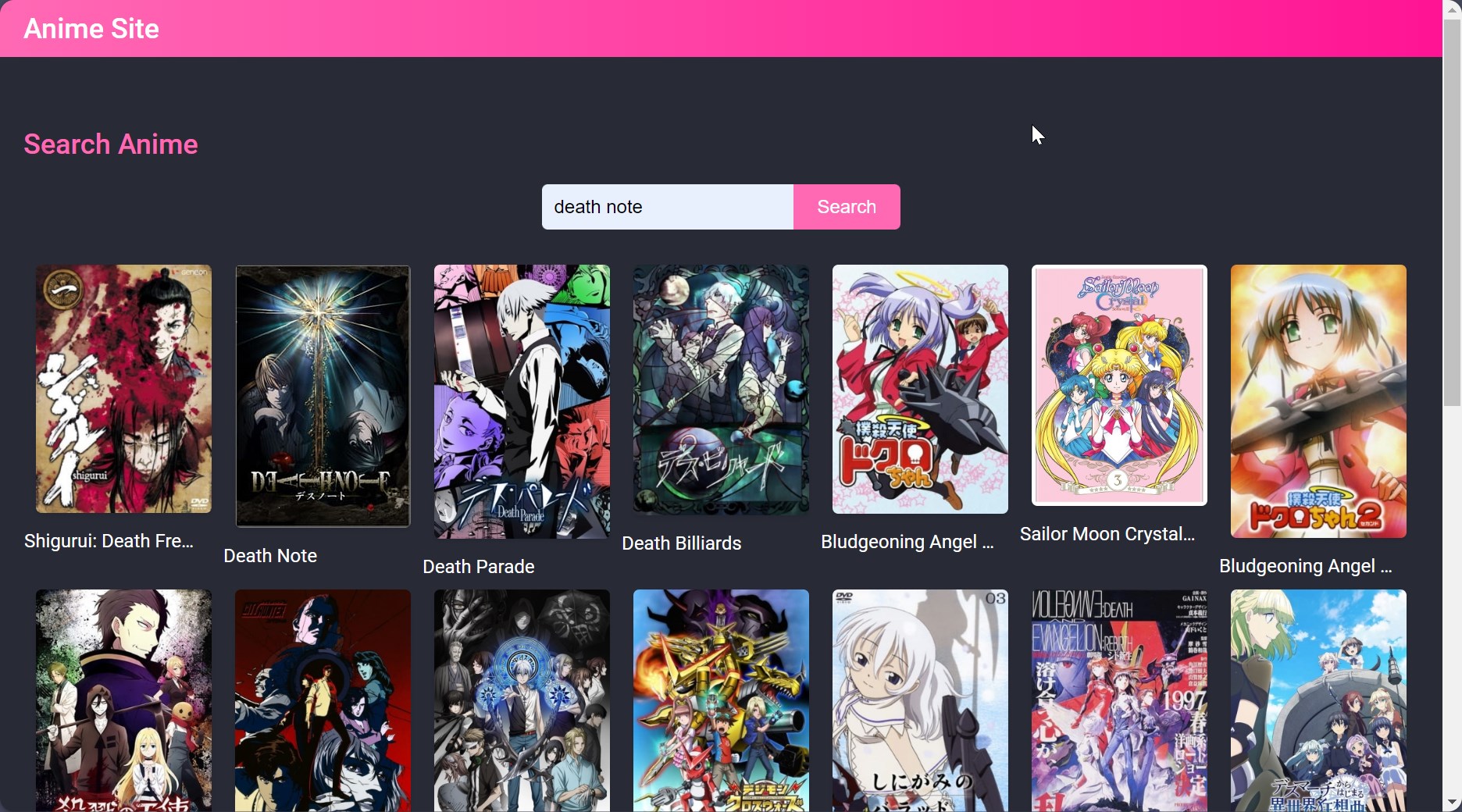 Anime Site Screenshot 2