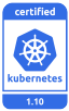 This badge indicates Kubernetes version 1.10 certification for IBM Cloud Container Service.