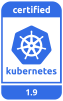 This badge indicates Kubernetes version 1.9 certification for IBM Cloud Container Service.