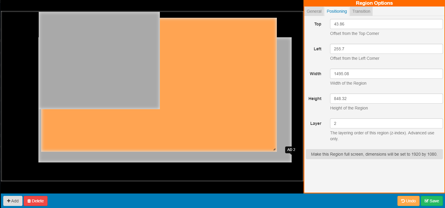 Region Options Layering