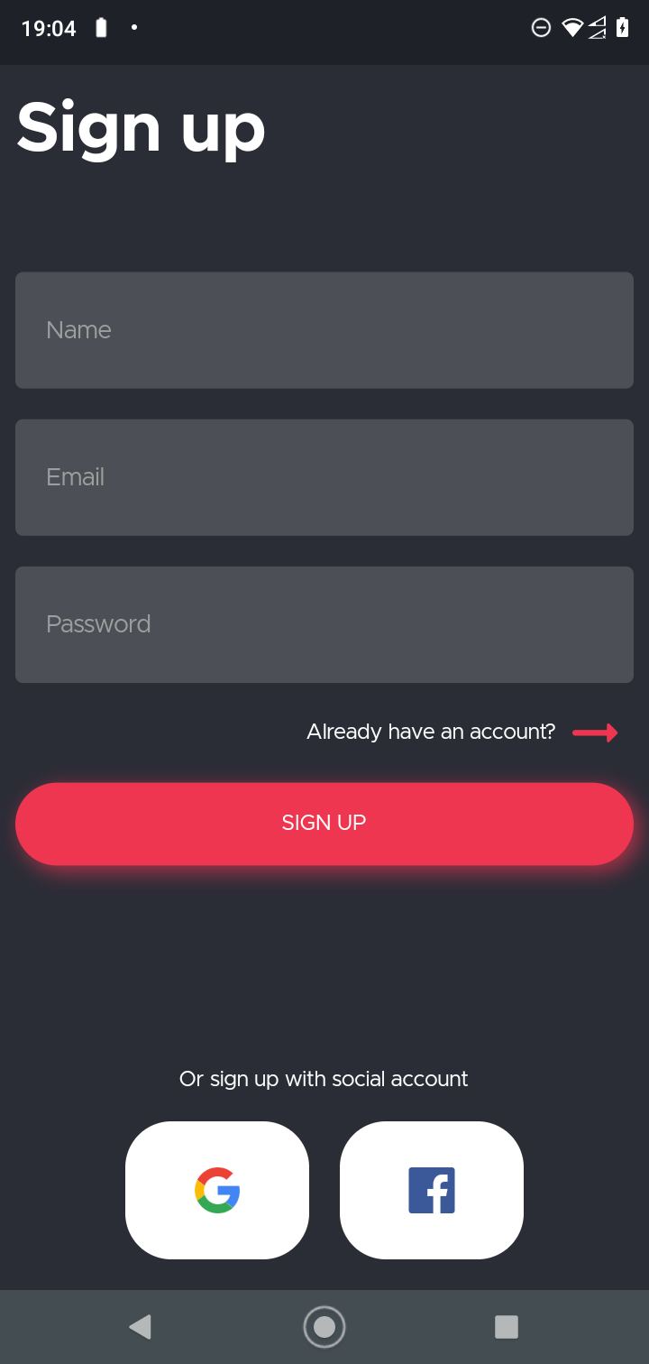 Sign Up Screen