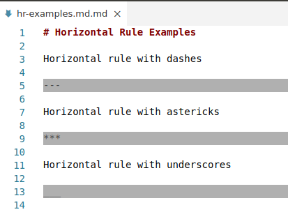 horizontal rule examples