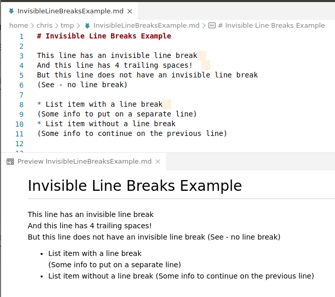 invisible line breaks example