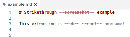 strikethrough text example