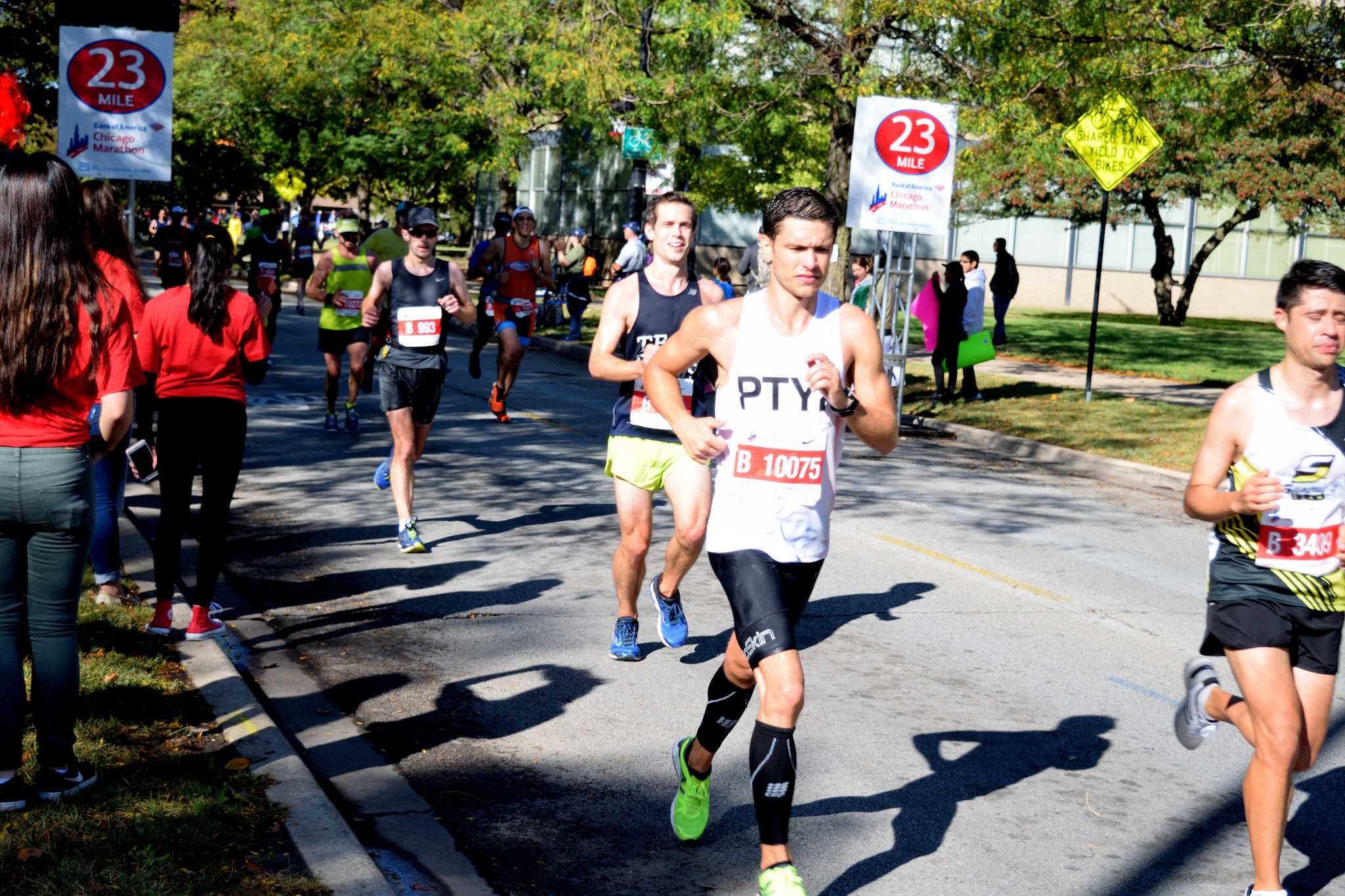 bad sunlight angle, chicago marathon