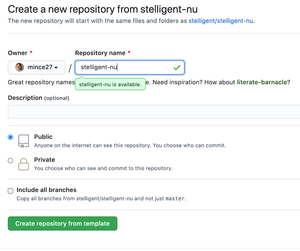 create new repo