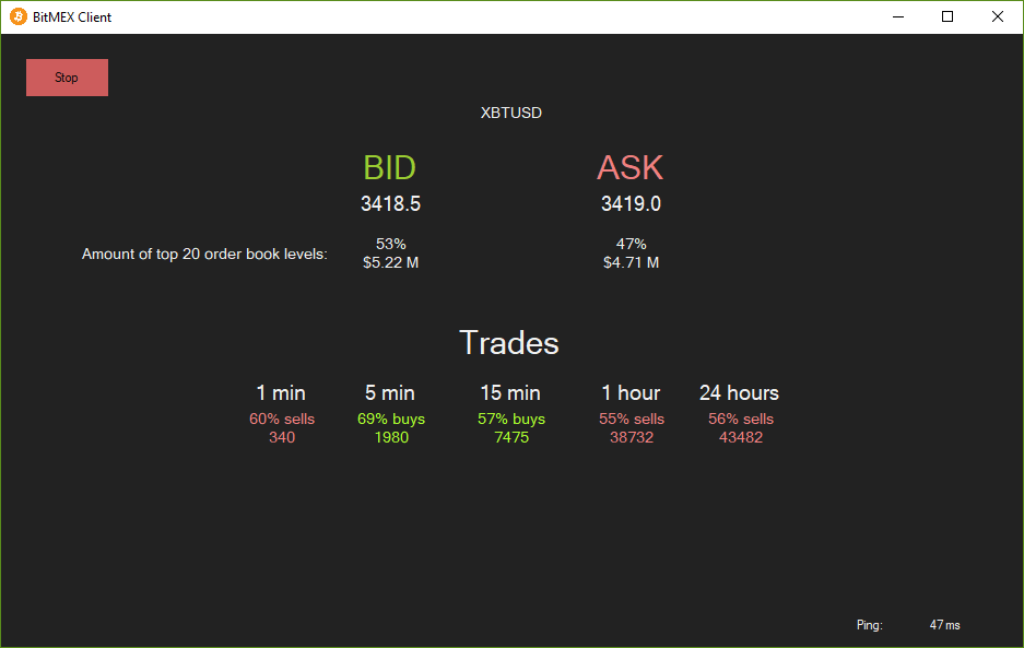 WinForms example screen