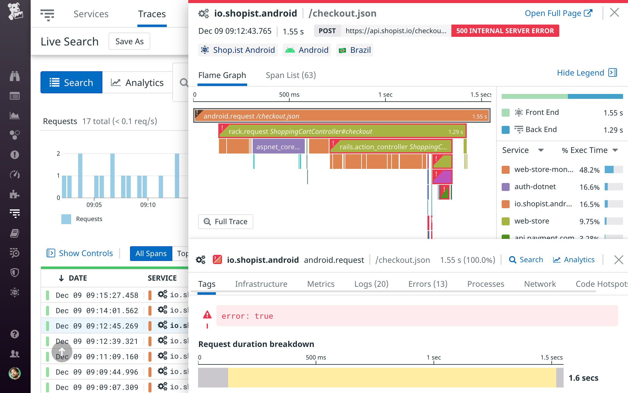 Datadog Mobile Logs