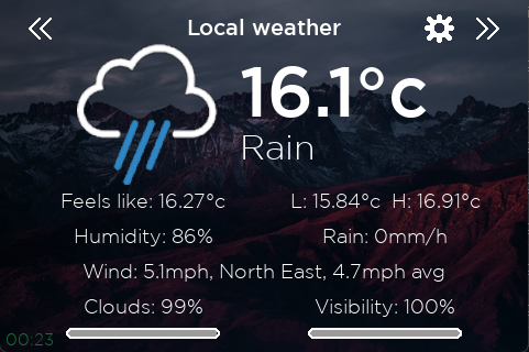 Miniplayer local weather window screenshot