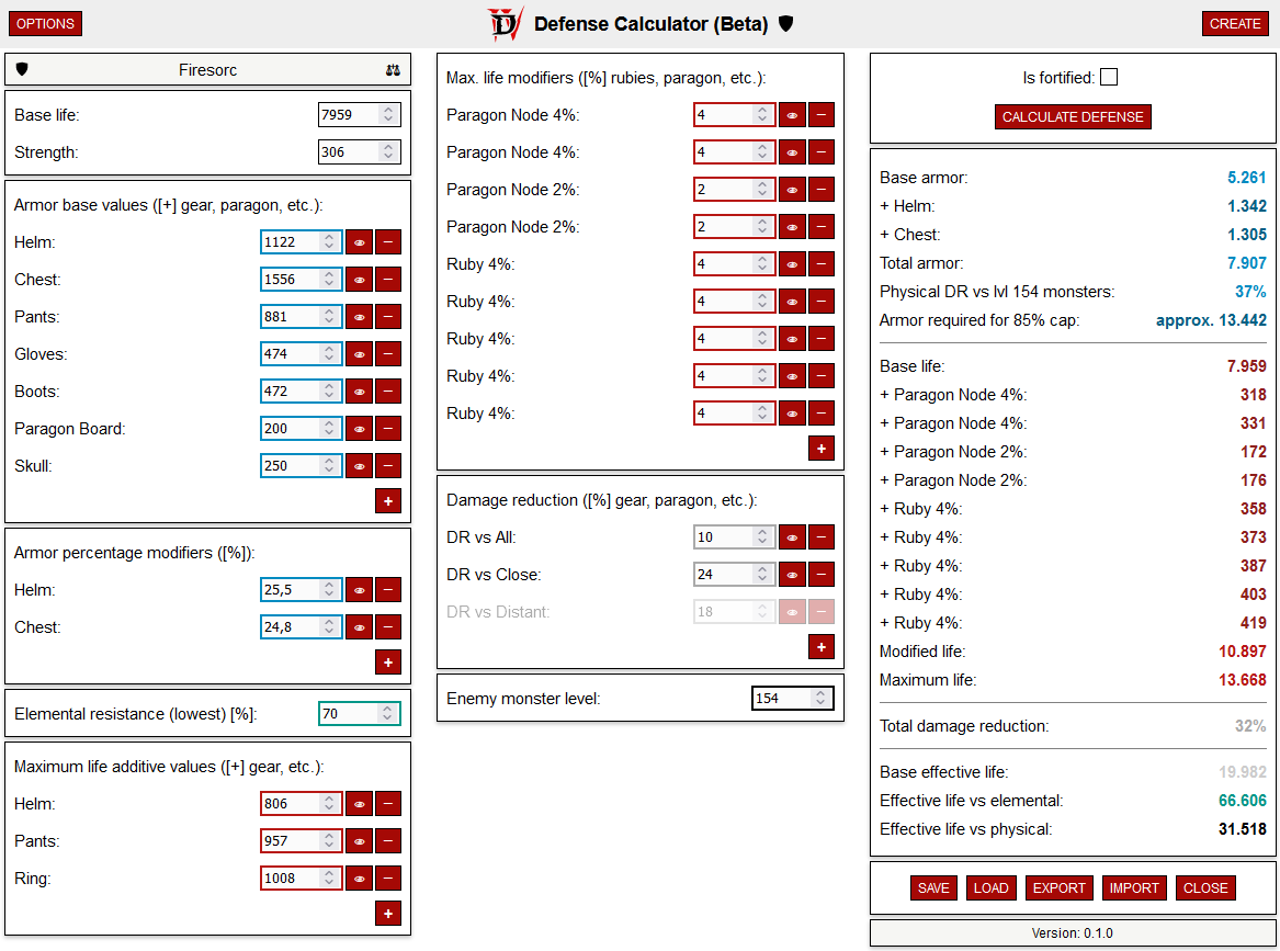 Defense Calculator S2 Beta