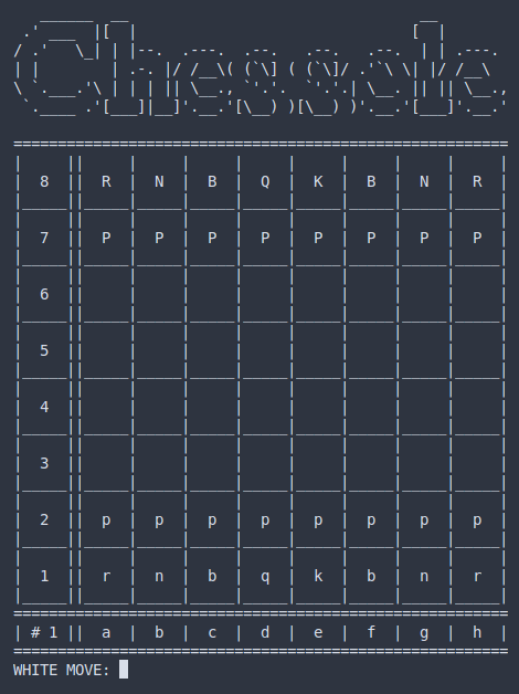 Chessole: A text based rudimentary chess program