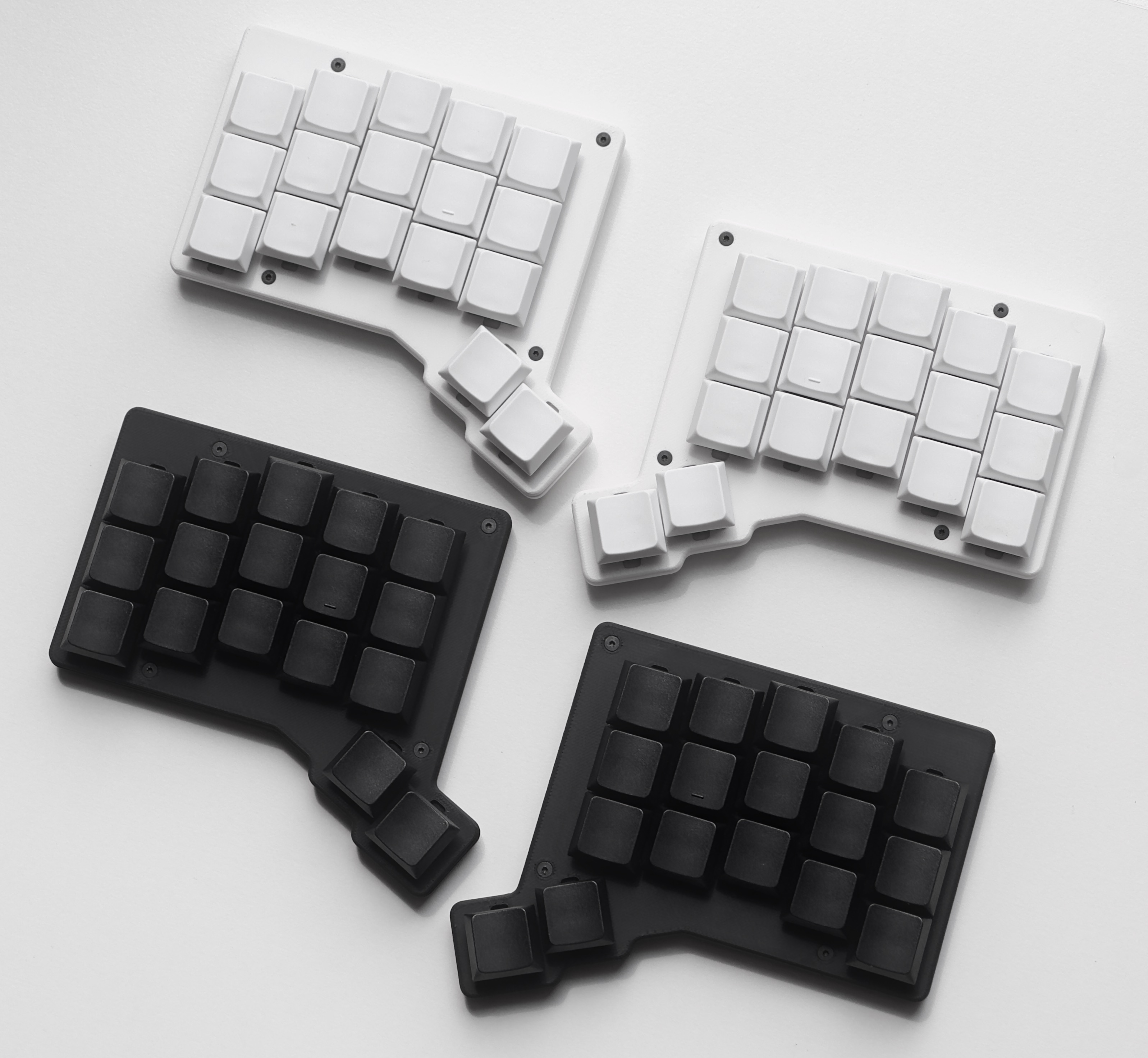 Forager keyboard in black and white