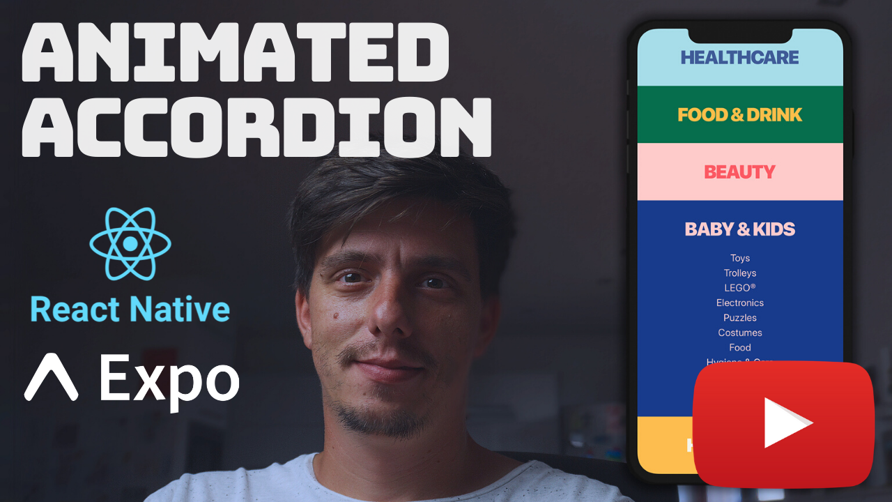 React Native Accordion Menu Youtube tutorial