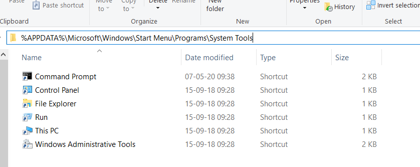 Default folder when starting the DOS prompt