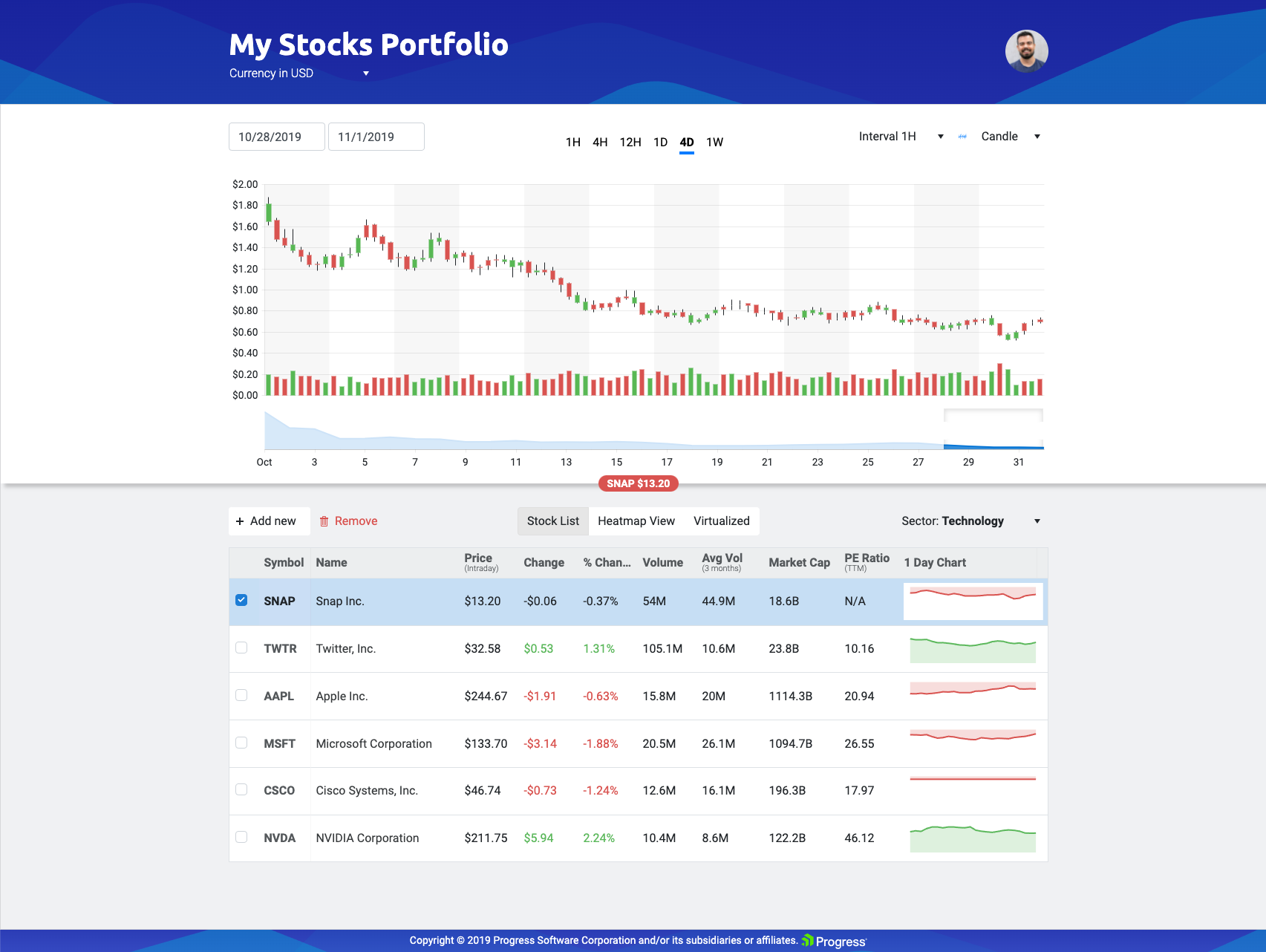 Financial portfolio sample