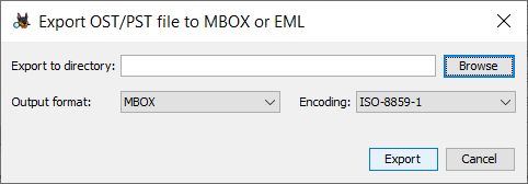 Export dialog