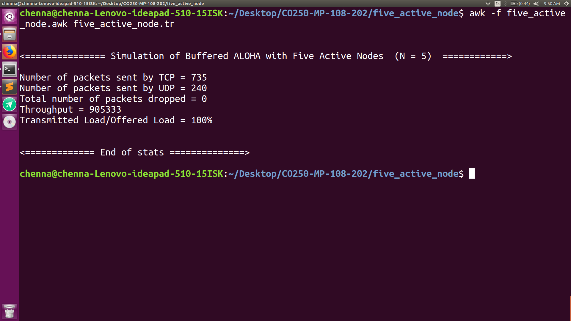 Stats of Buffered ALOHA, N = 5