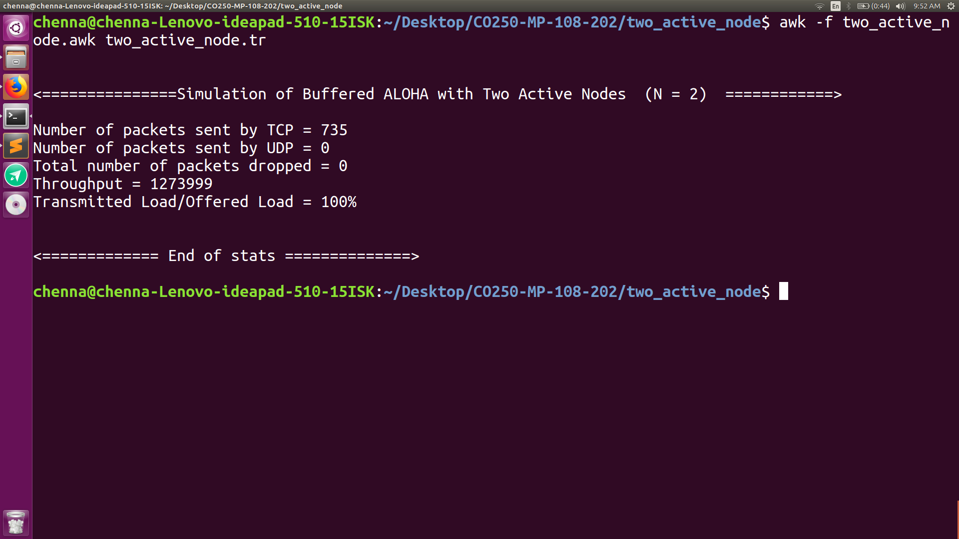 Stats of Buffered ALOHA, N = 2