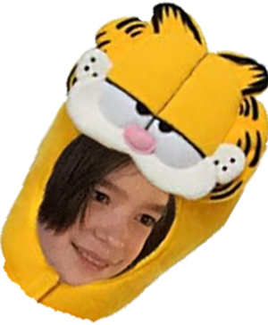 Conrad In A Garfield Costume