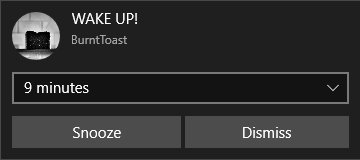 BurntToast Notification Example Alarm