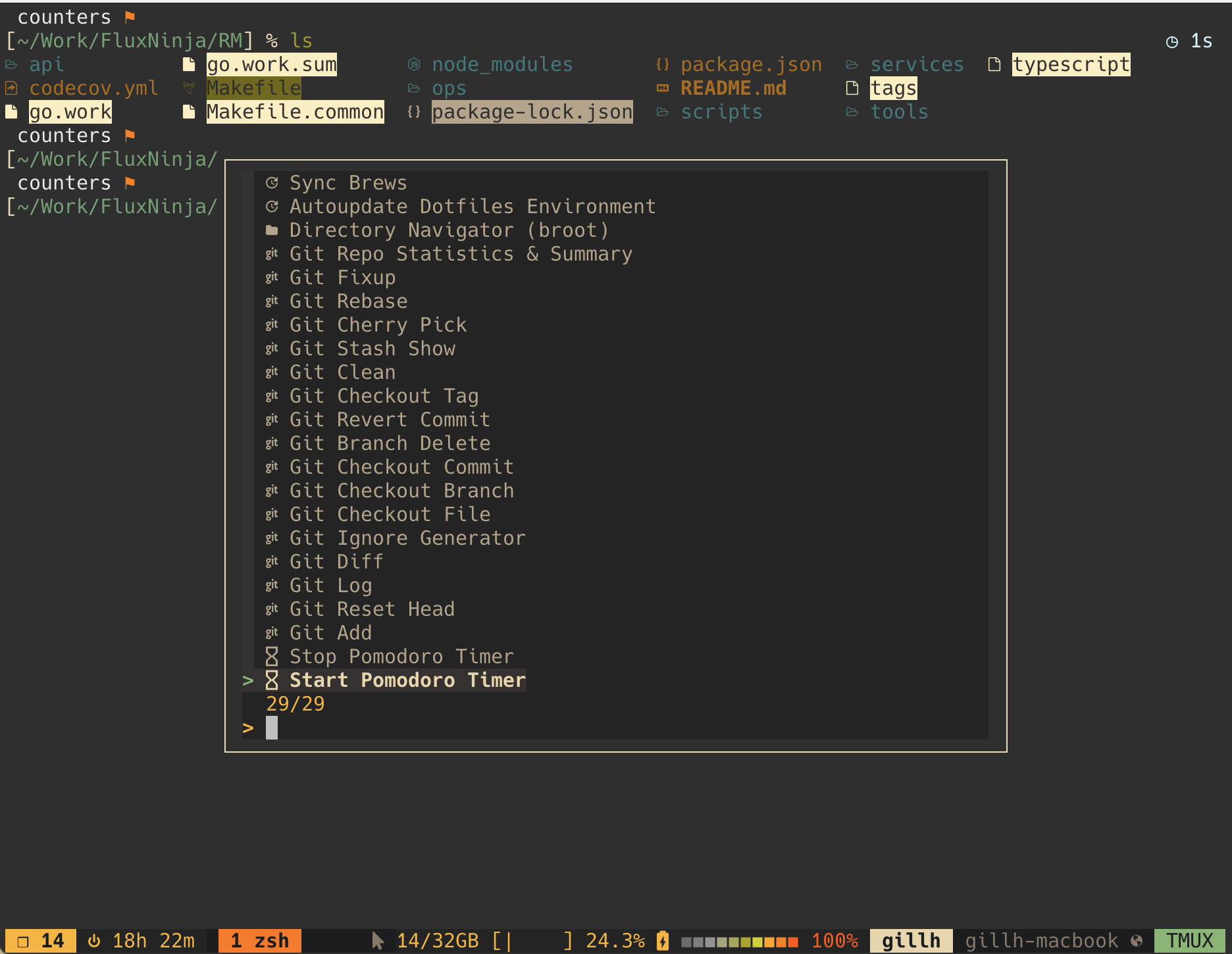 tmux Fuzzy Menu