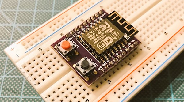 esp8266 proto board on breadboard