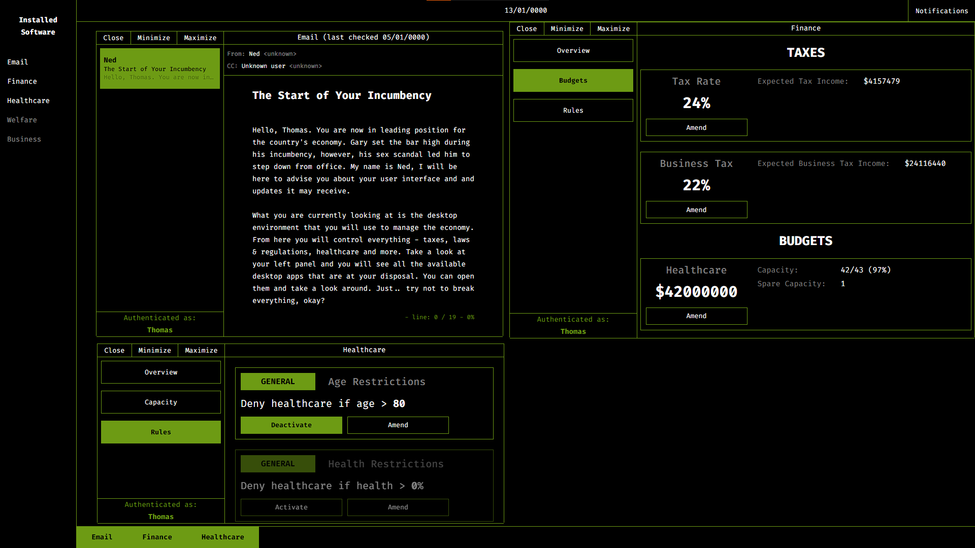 Incumbency Screenshot