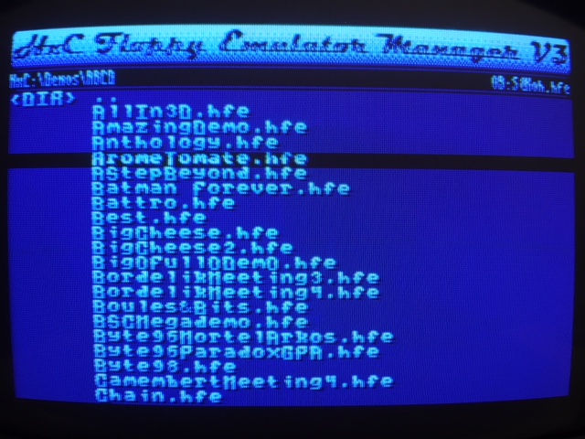 HxC FLoppy Emulator Manager V3.5 running on Amstrad CPC