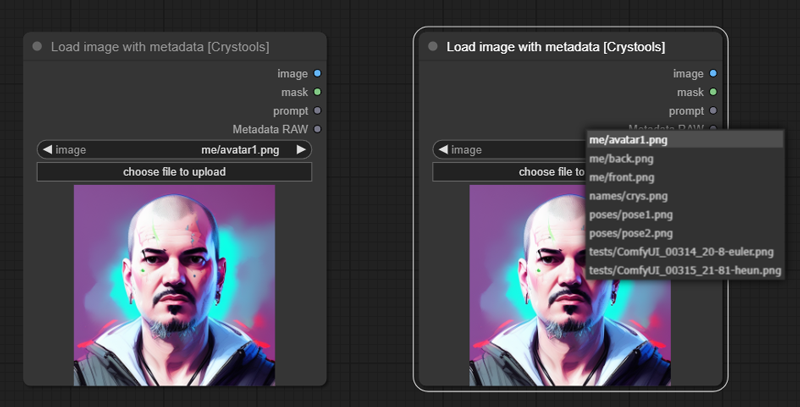 Load image with metadata