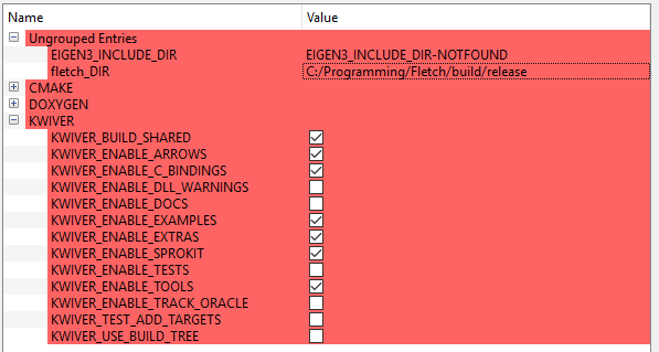 KWIVER CMake Configuration Step 2