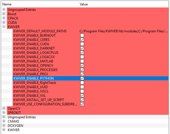 KWIVER CMake Configuration Step 3