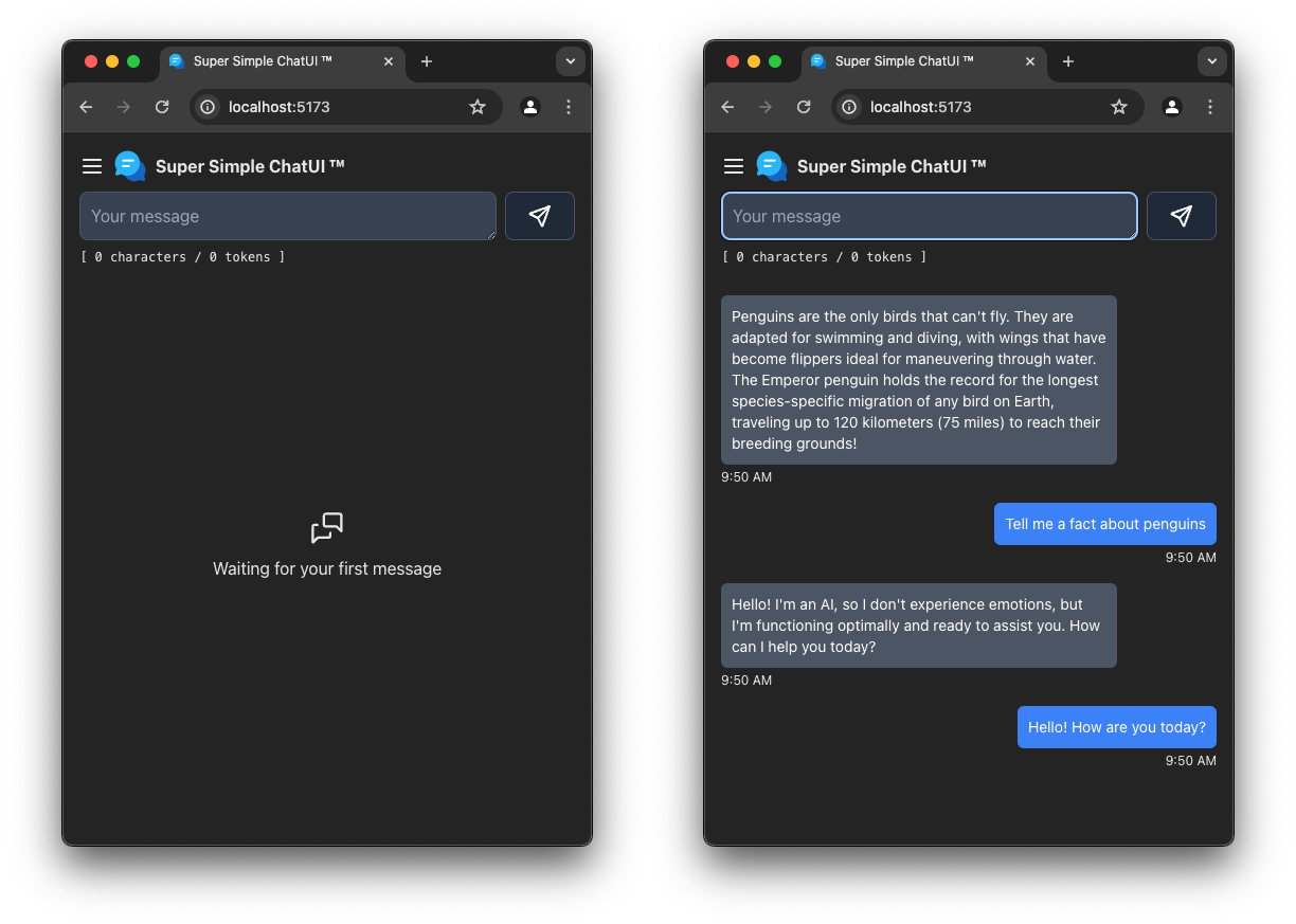 Super Simple ChatUI Screenshot